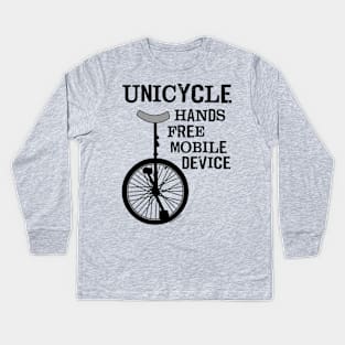 Unicycle Mobile Device Bold Kids Long Sleeve T-Shirt